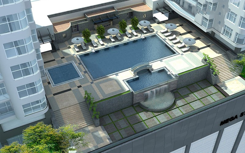 Thiết kế hồ bơi sân thượng đơn giản với Zcasa.vn